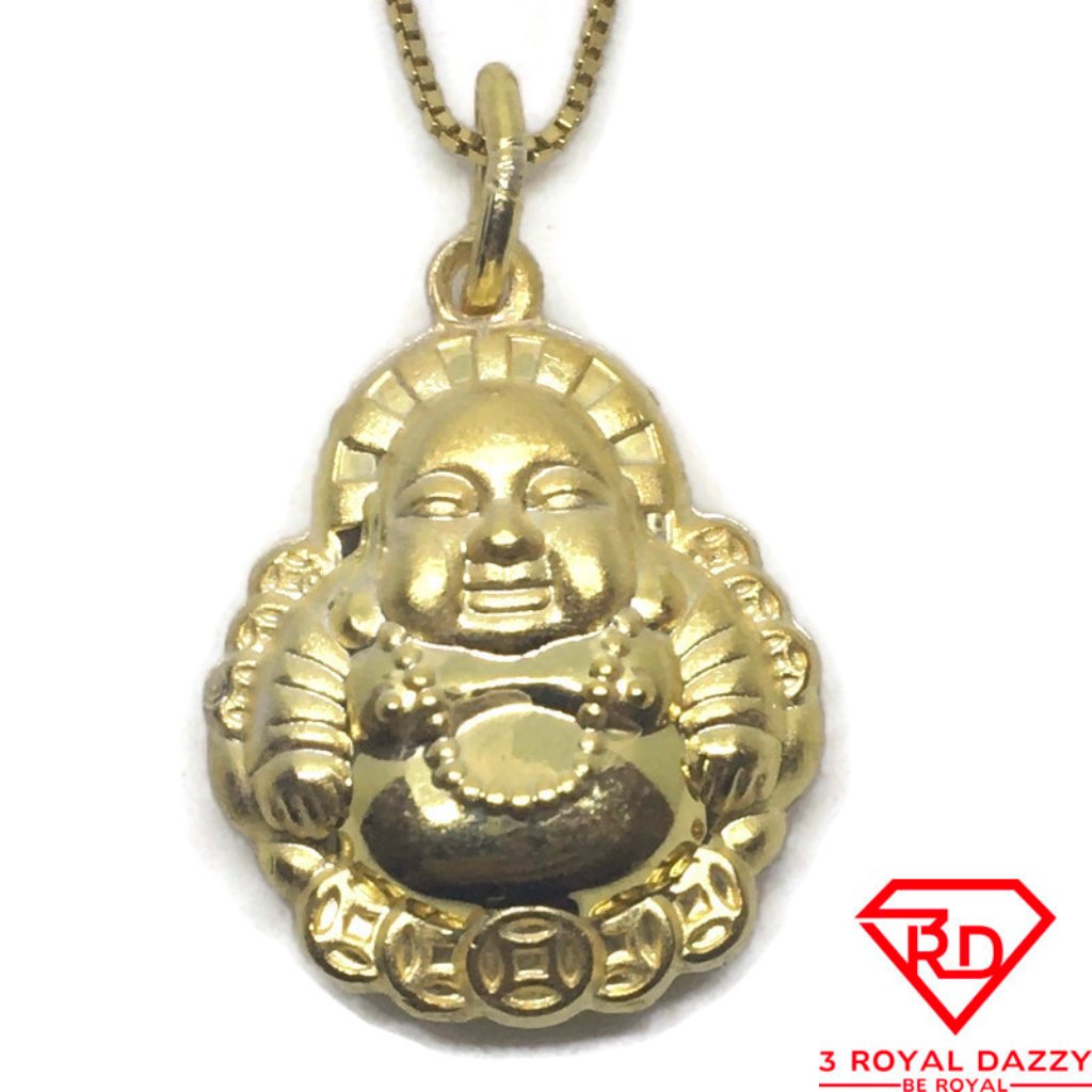 Small Fat Budai Charm Pendant .999 Yellow Gold